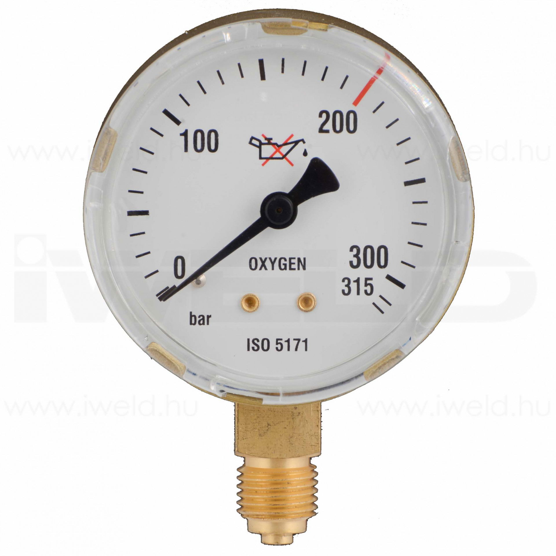 Manométer oxigén 315/200 bar 63mm termék fő termékképe