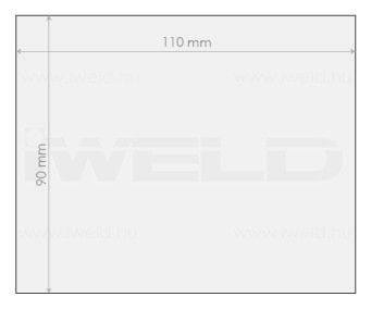 Védőüveg 90x110mm termék fő termékképe