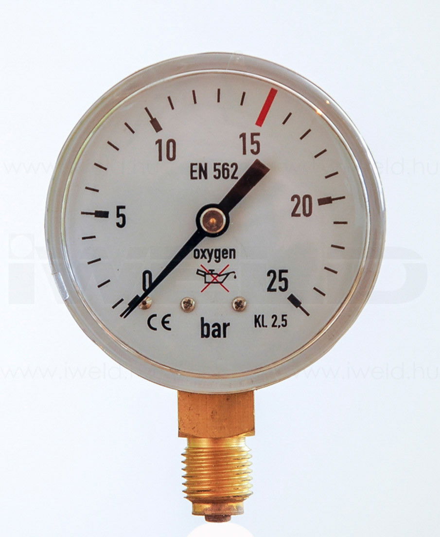 Manométer oxigén 25/15 bar 63mm termék fő termékképe