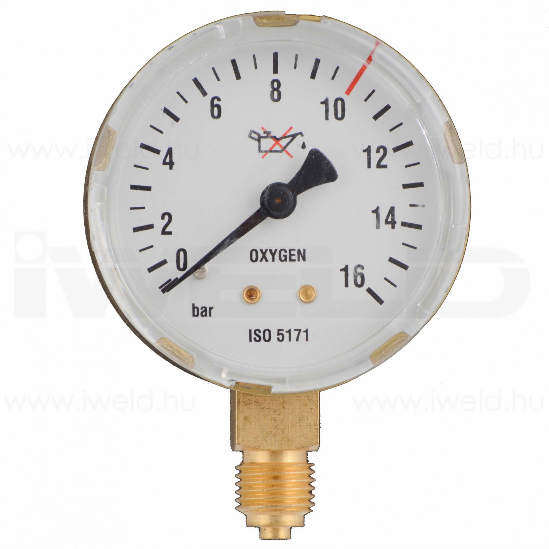 Manométer oxigén 16/10 bar 63mm termék fő termékképe