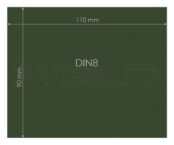Védőüveg DIN 8 90x110mm termék fő termékképe