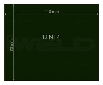 Védőüveg DIN14 90x110mm termék fő termékképe